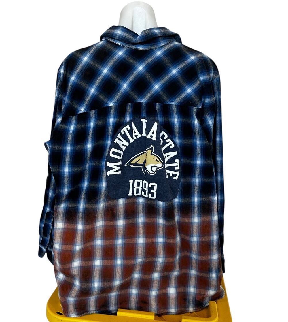 Montana State University Bobcats Plaid Flannel Shirt 3XL Football MSU Tailgate